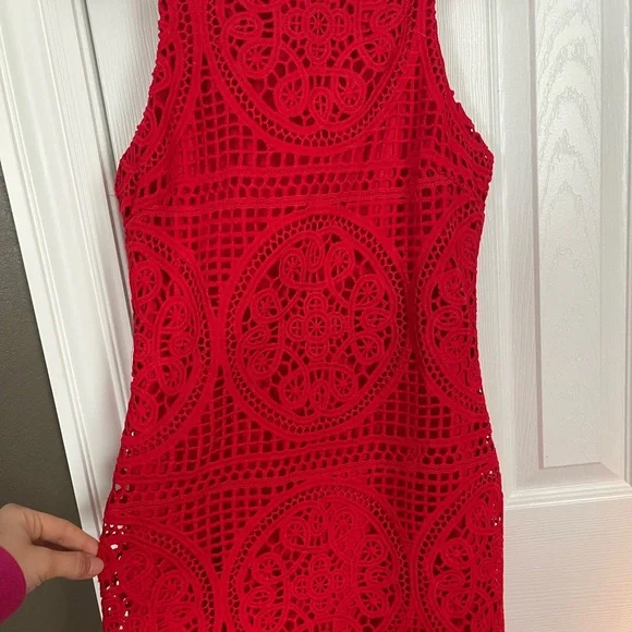 J.O.A. Red Lace Halter Mini Dress - Picture 4 of 5